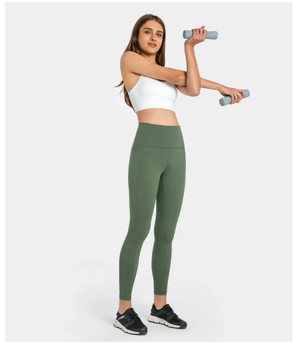 Luluwomen's Pants Gym Leggings Sportswear Yoga Wear Sport Fitness High Waist Outdoor Jogging Workout Pocket Womans Clothing 3