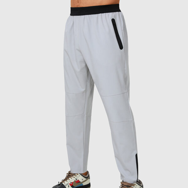 Men's Running Sports Pants Loose Quick Dry Woven Fitness Pants Zipper Cuff Pants Elastic Casual Pants