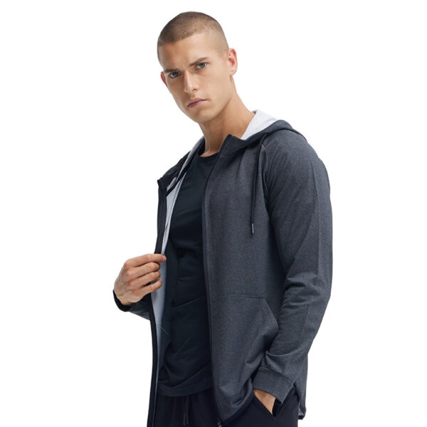 Men's running aerobics jacket hooded cardigan quick-drying jogging suit sweatshirt