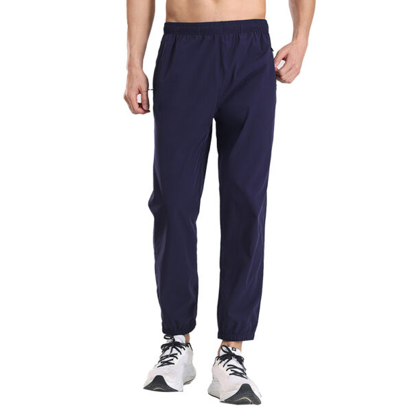 Sports Pants Casual Woven Ice Silk Trousers Breathable Basketball Training Fitness Black Cuffed Sweatpants