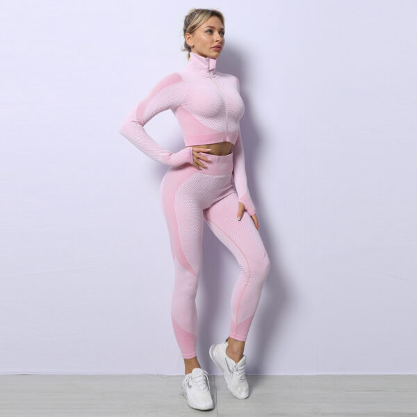 Sports Yoga Suit Fitness Vest Jacket High Waist Yoga Pants Three-piece Set