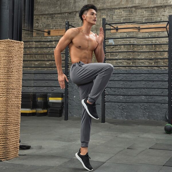 Woven nylon sports pants men's spring fitness pants high elastic cuff casual pants wear-resistant sweatpants men's running pants